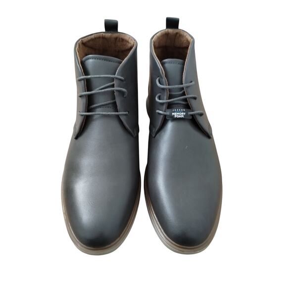 Jaxson Mens size 10½ Grey Laceup Memory‎ Foam Chelsea Boot Grungecore Casual